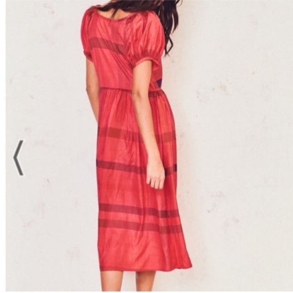 LoveShackFancy Lais Silk Midi Dress Ruby Red - Picture 2 of 10